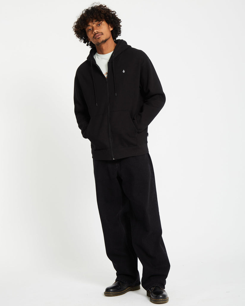 Single Stone Zip Hoodie - Black