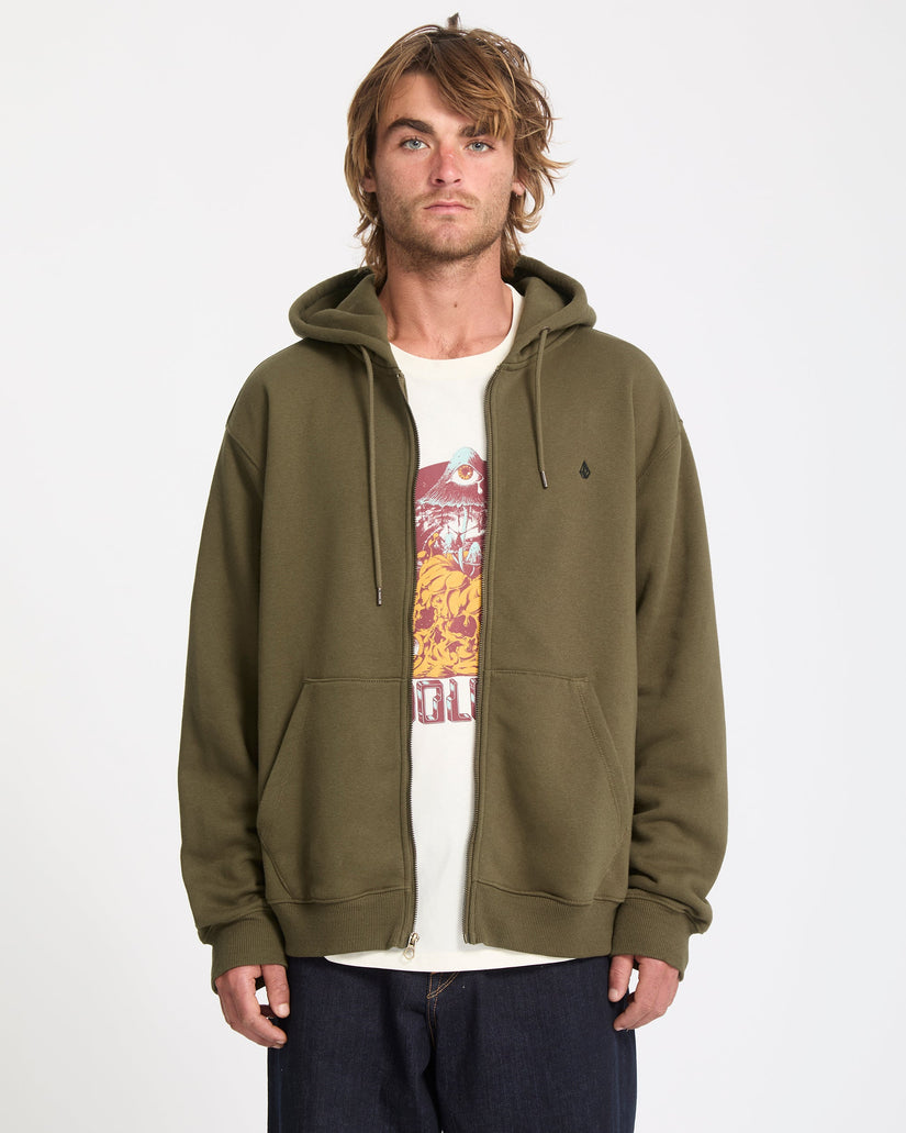 Single Stone Zip Hoodie - Sage Leaf