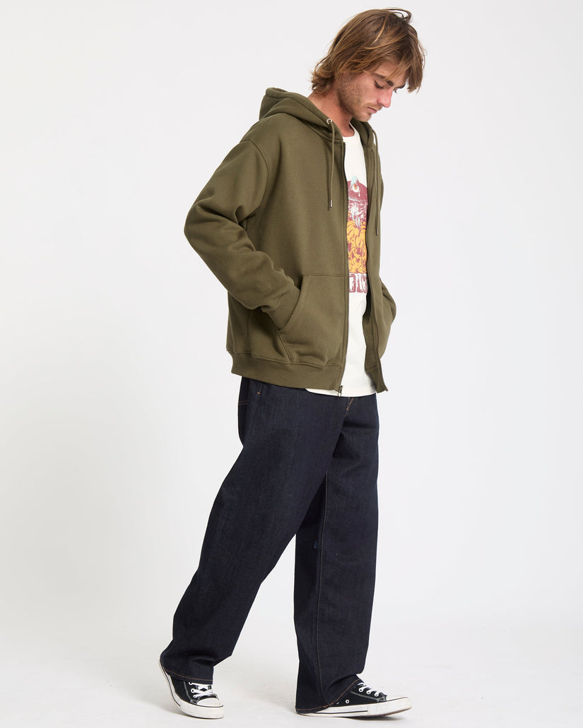 Single Stone Zip Hoodie - Sage Leaf