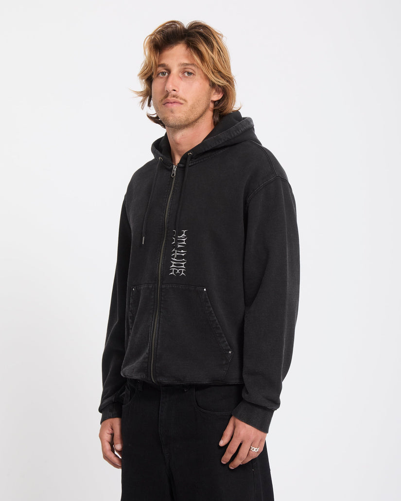 Studder Zip Hoodie - Black