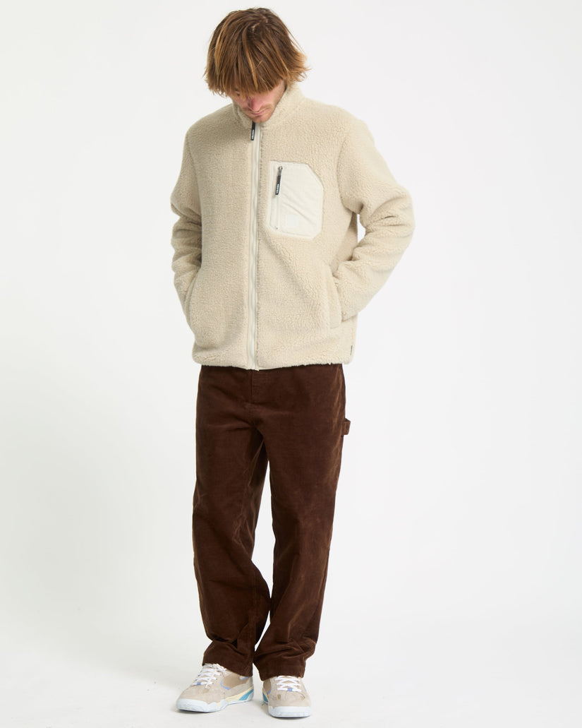 Muzzer Fuzzar Zip Sherpa Sweatshirt - Stone
