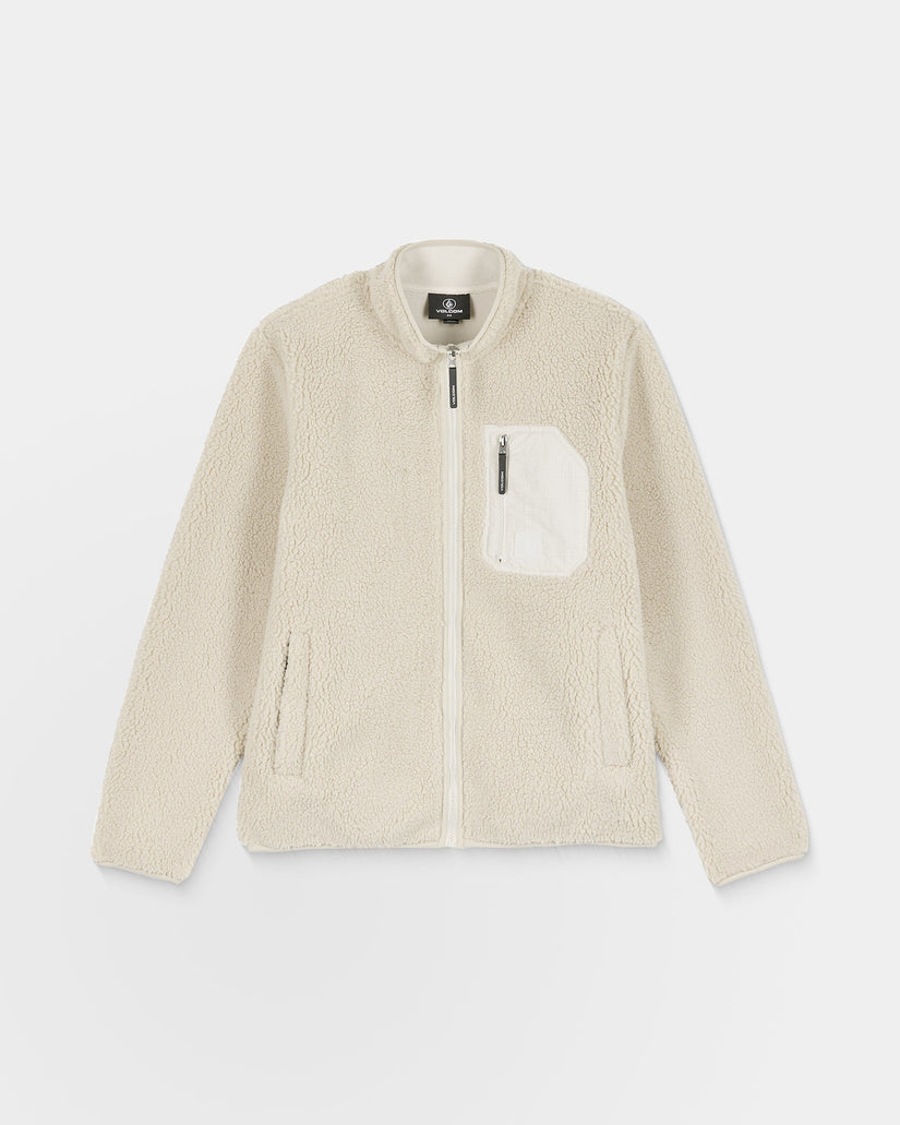 Muzzer Fuzzar Zip Sherpa Sweatshirt - Stone
