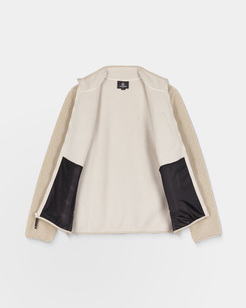 Muzzer Fuzzar Zip Sherpa Sweatshirt - Stone