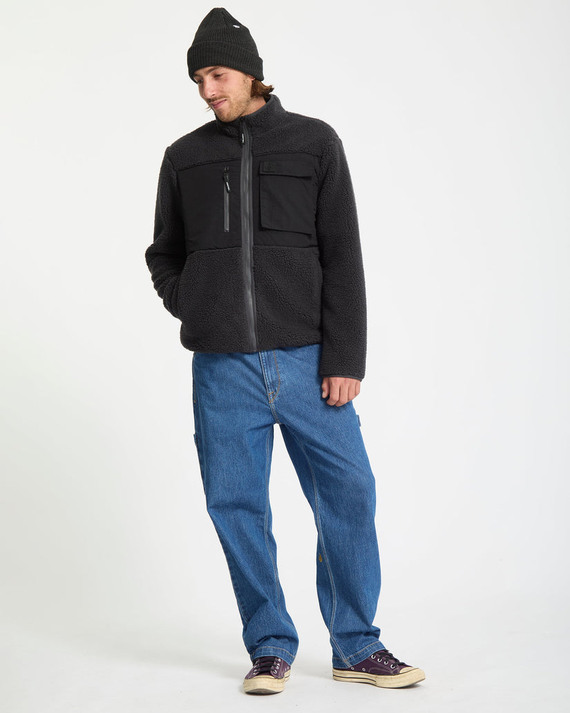 Storm Stone Zip Sherpa Jacket - Asphalt Black