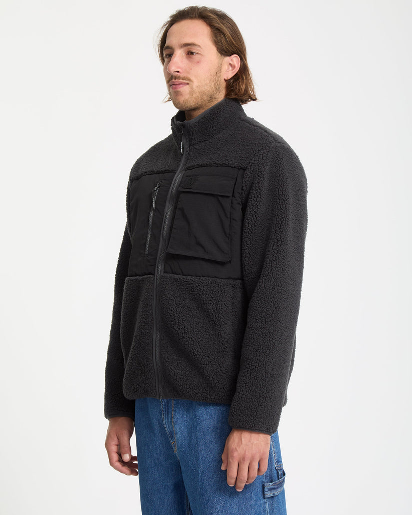Storm Stone Zip Sherpa Jacket - Asphalt Black