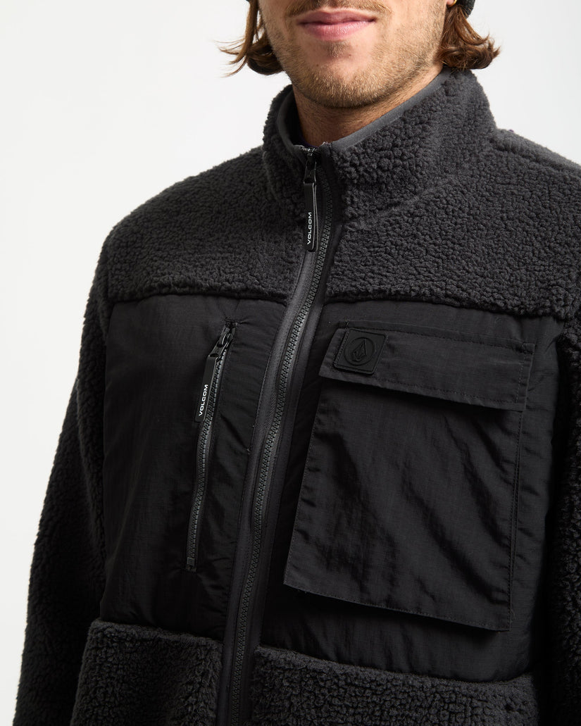 Storm Stone Zip Sherpa Jacket - Asphalt Black