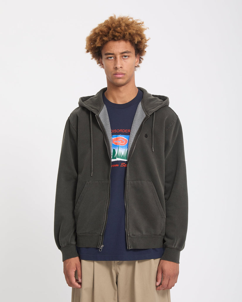 Single Stone Zip Sweatshirt - Rinsed Black