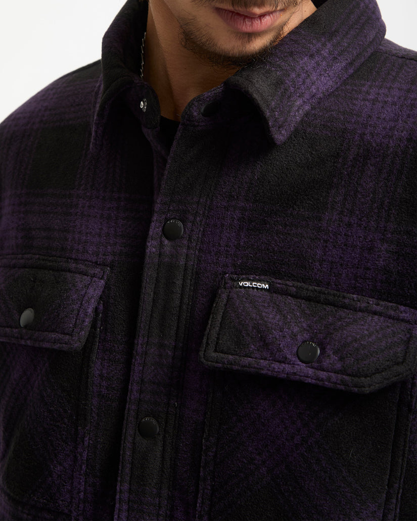 Bowered Fleece Over-Shirt - Dark Purple