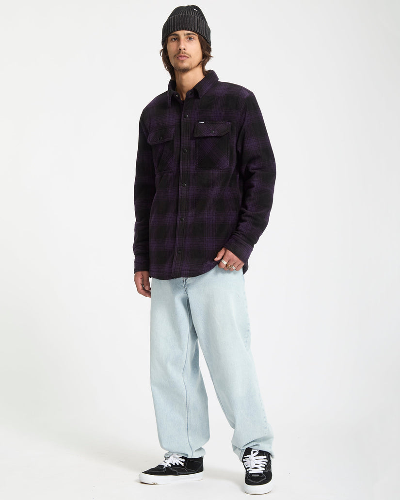 Bowered Fleece Over-Shirt - Dark Purple
