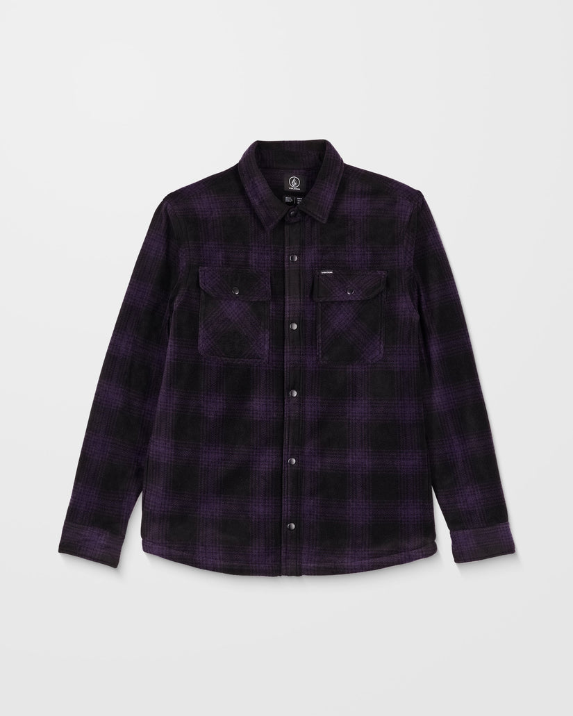 Bowered Fleece Over-Shirt - Dark Purple