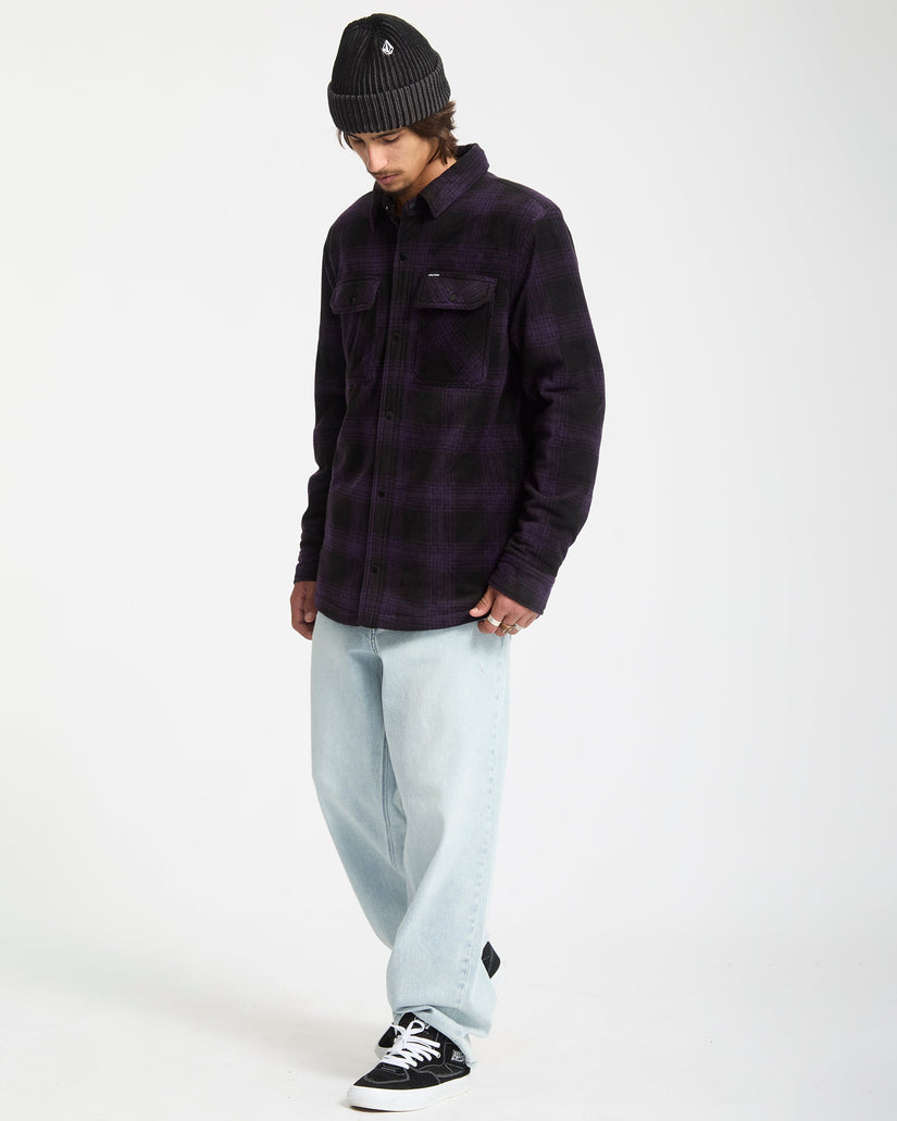 Bowered Fleece Over-Shirt - Dark Purple