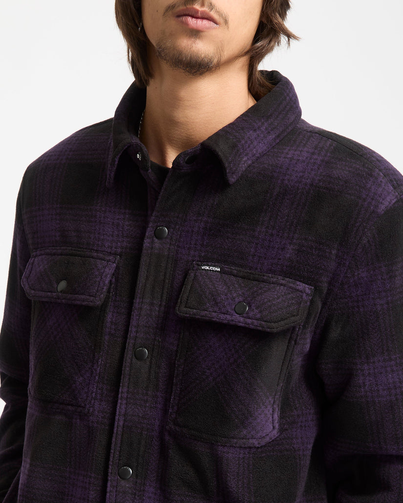 Bowered Fleece Over-Shirt - Dark Purple