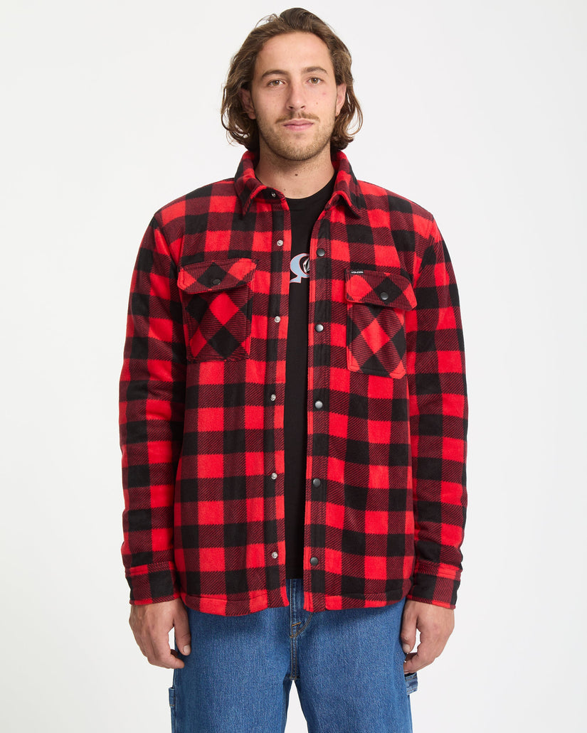 Bowered Fleece Over-Shirt - Lifeguard Red