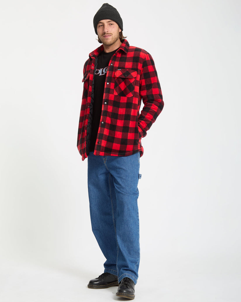 Bowered Fleece Over-Shirt - Lifeguard Red
