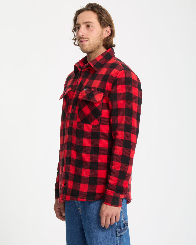 Bowered Fleece Over-Shirt - Lifeguard Red