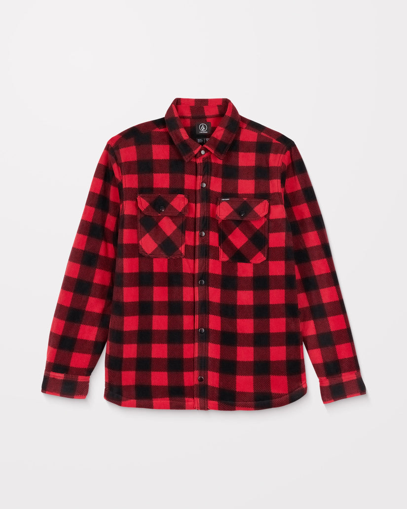 Bowered Fleece Over-Shirt - Lifeguard Red
