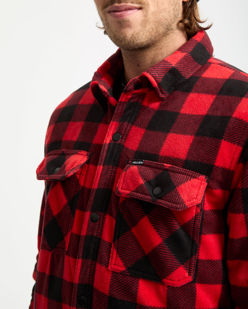 Bowered Fleece Over-Shirt - Lifeguard Red