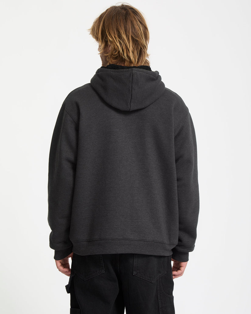 Single Stone Lined Zip Hoodie - Heather Black
