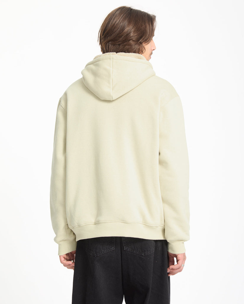 Single Stone Lined Zip Hoodie - Light Beige