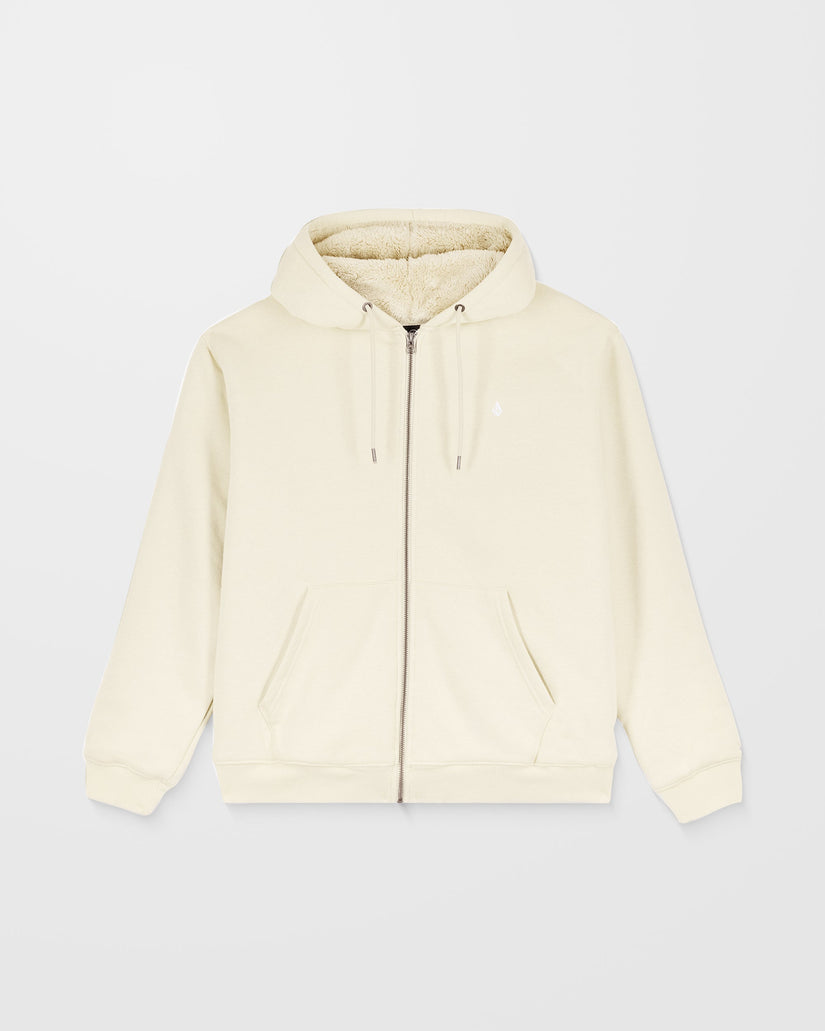Single Stone Lined Zip Hoodie - Light Beige