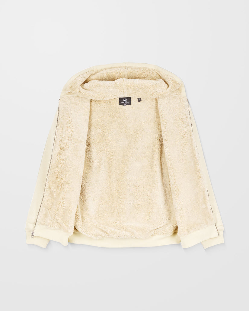 Single Stone Lined Zip Hoodie - Light Beige