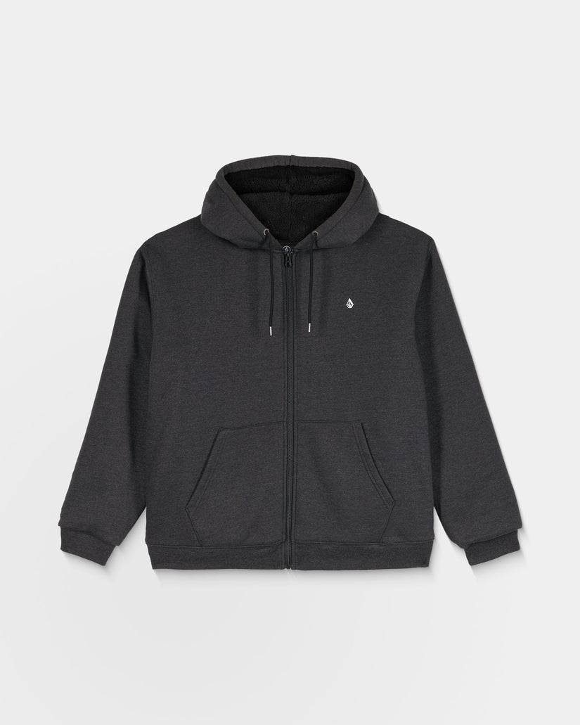 Single Stone Lined Zip Hoodie - Heather Black