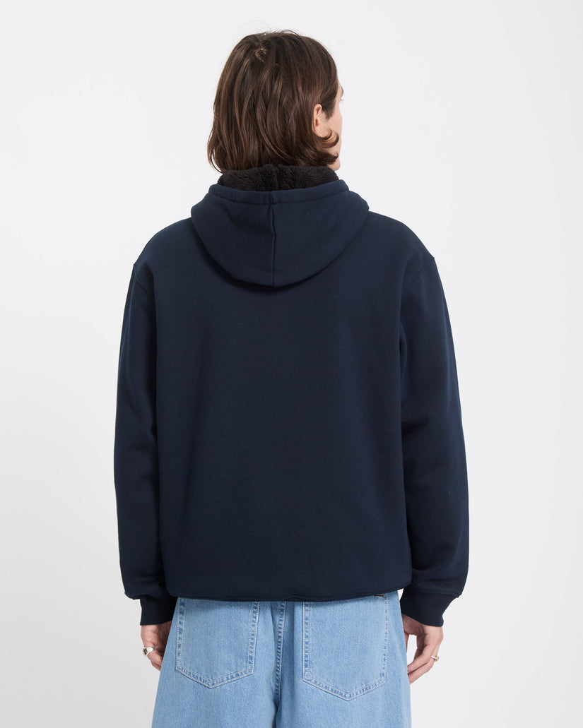 Single Stone Lined Zip Hoodie - Marine