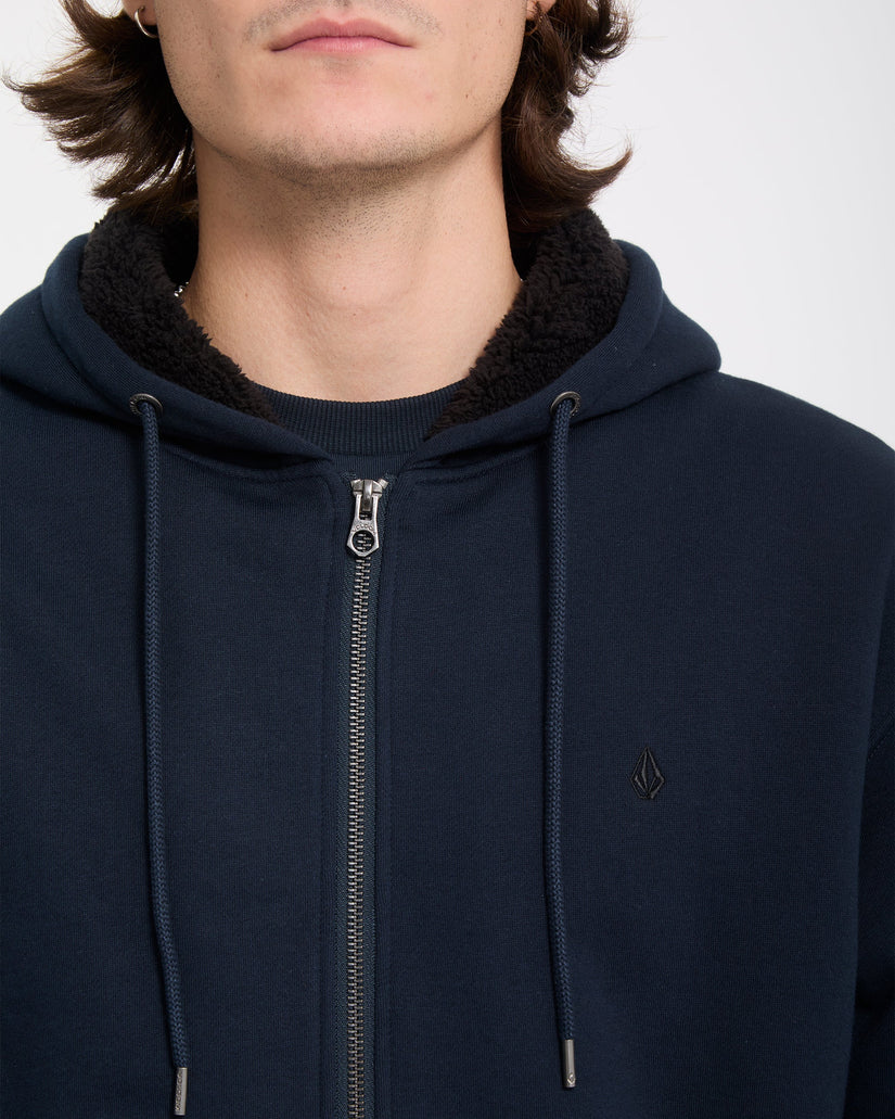 Single Stone Lined Zip Hoodie - Marine
