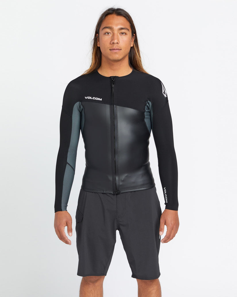 1.5Mm Front Zip Neoprene Jacket - BLACK
