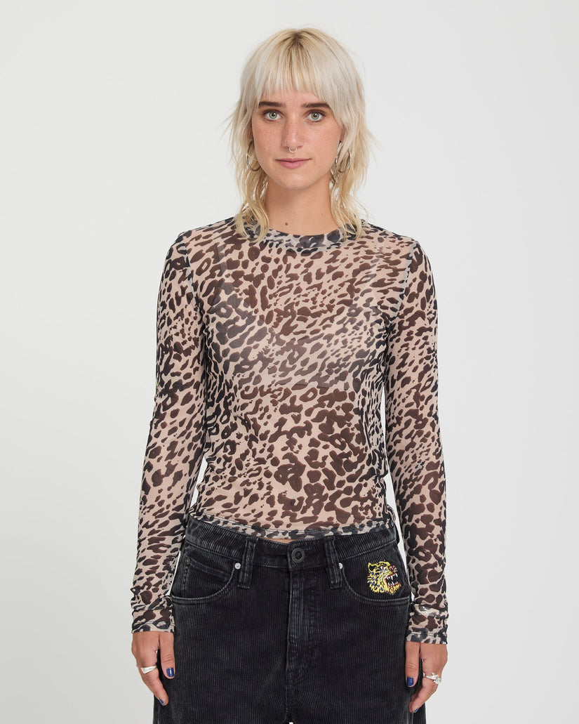 Tigardi Mesh Top - Animal Print