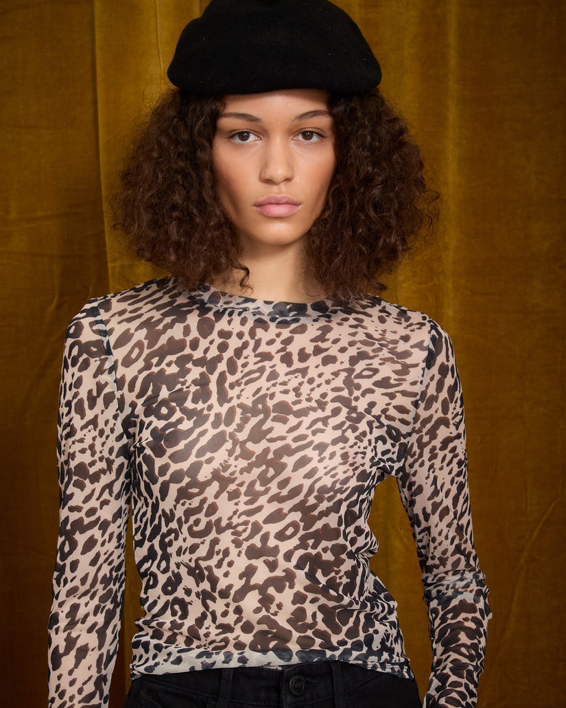 Tigardi Mesh Top - Animal Print
