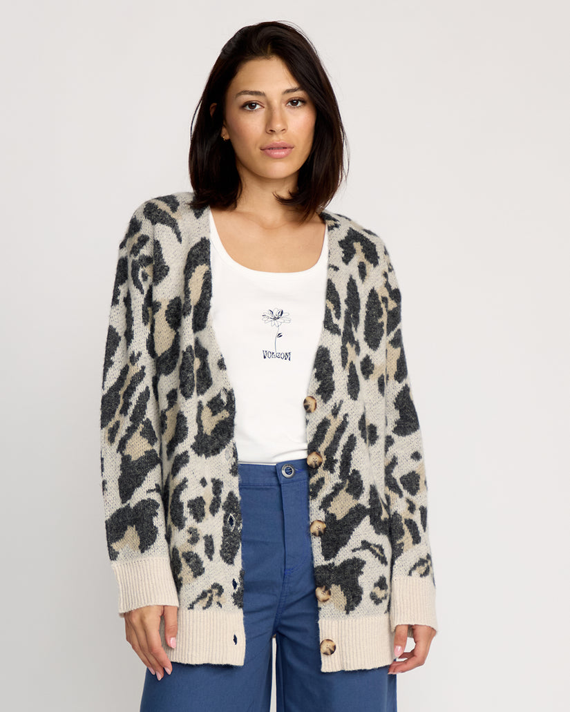 Wylding Out Cardigan - Animal Print