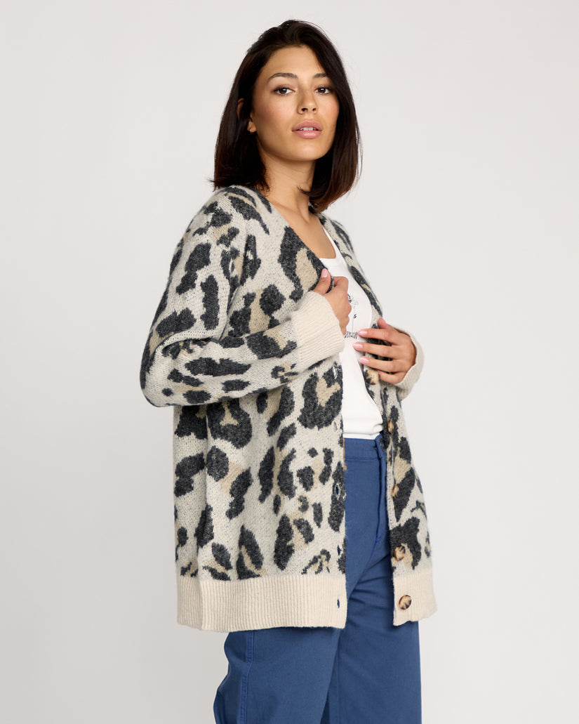 Wylding Out Cardigan - Animal Print