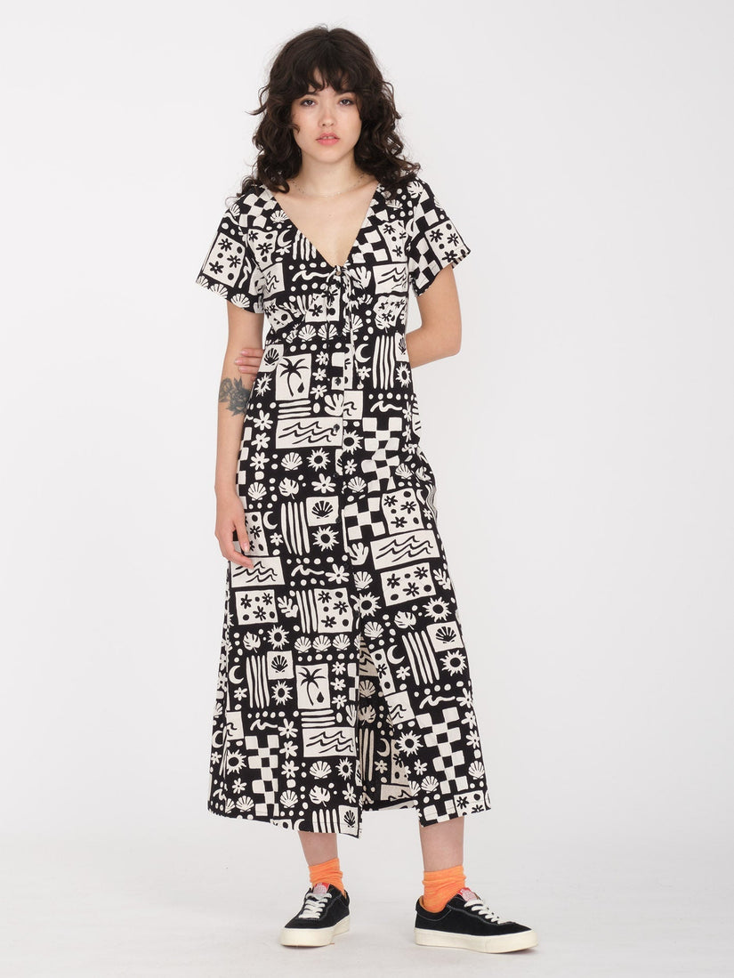 SUNNY WILD LONG DRESS (B1312420_BLK) [F]