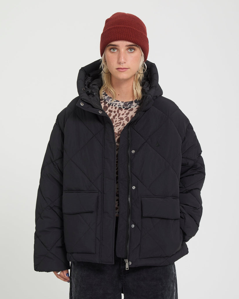 Out Of Boxy Puff Jacket - Black