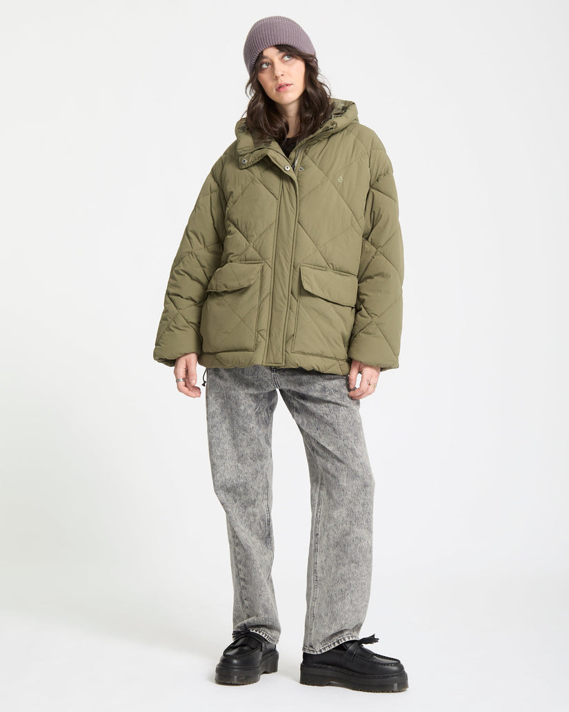 Out Of Boxy Puff Jacket - Wintermoss