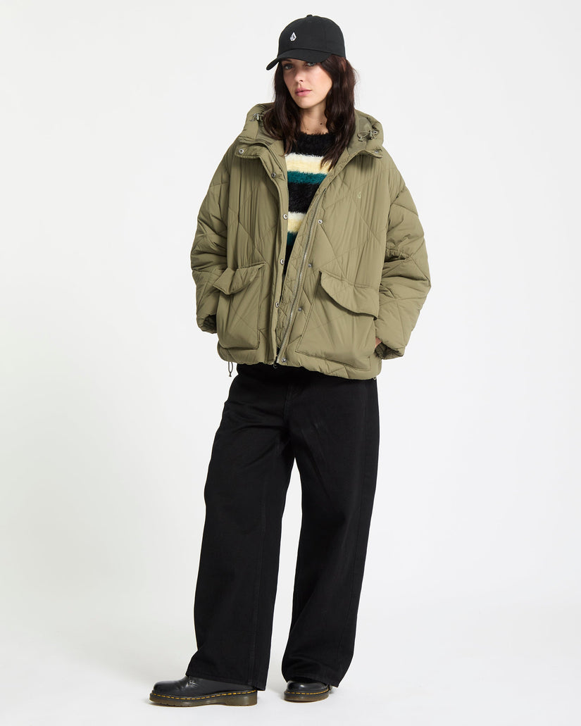 Out Of Boxy Puff Jacket - Wintermoss