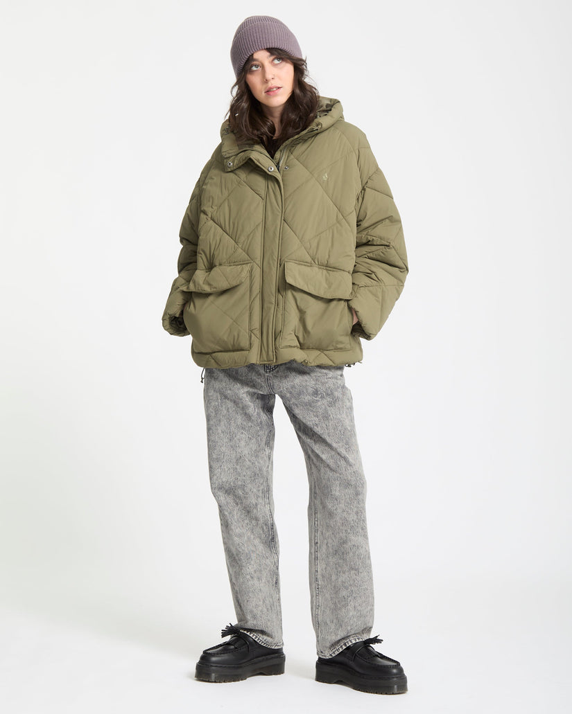 Out Of Boxy Puff Jacket - Wintermoss