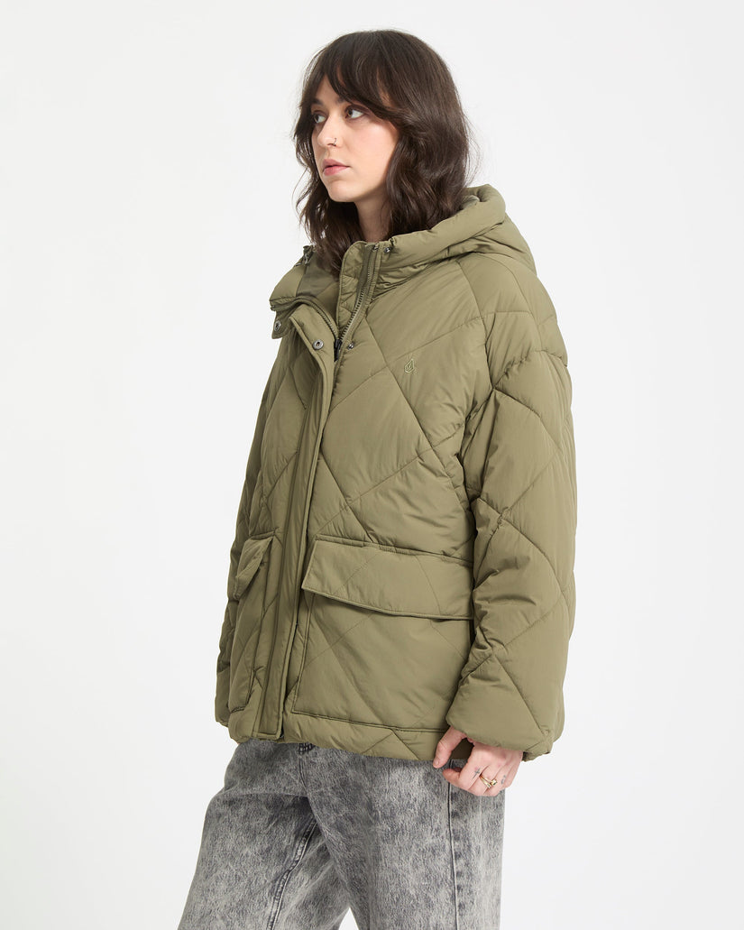 Out Of Boxy Puff Jacket - Wintermoss