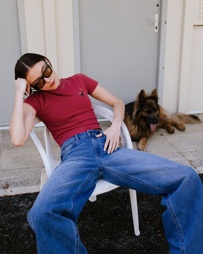 Stoned Boyfriend Low Rise Jeans - Worn Light Blue