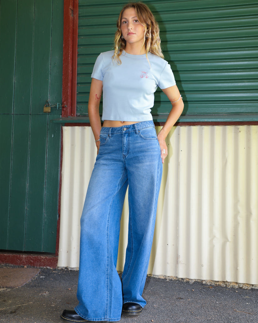 Stoned Boyfriend Low Rise Jeans - Worn Light Blue