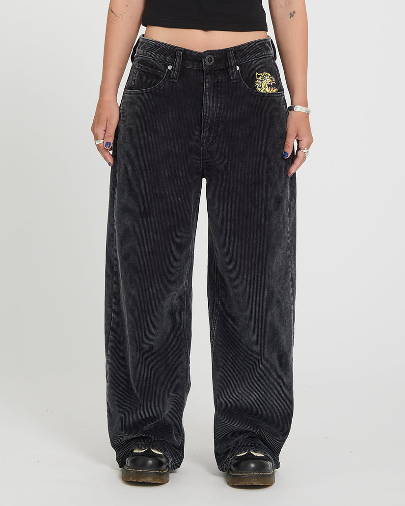 Ozzy Corduroy Trousers - Light Acid Black