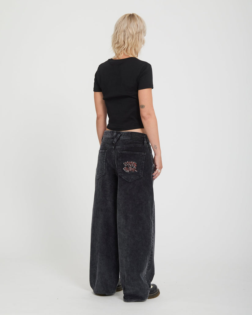 Ozzy Corduroy Trousers - Light Acid Black