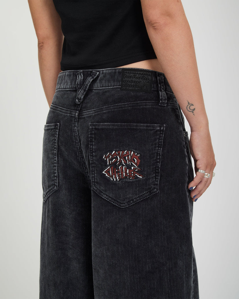Ozzy Corduroy Trousers - Light Acid Black