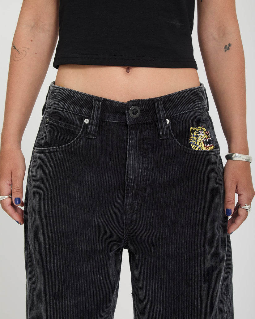 Ozzy Corduroy Trousers - Light Acid Black