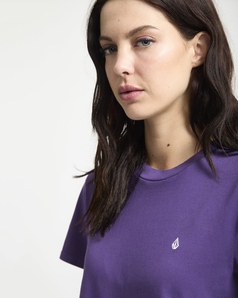 Solid Stone Besticktes T-Shirt - Acai