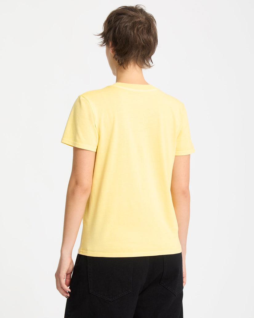 Solid Stone Besticktes T-Shirt - Dawn Yellow