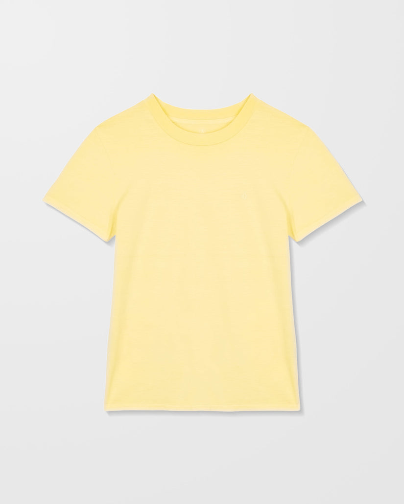 Solid Stone Besticktes T-Shirt - Dawn Yellow