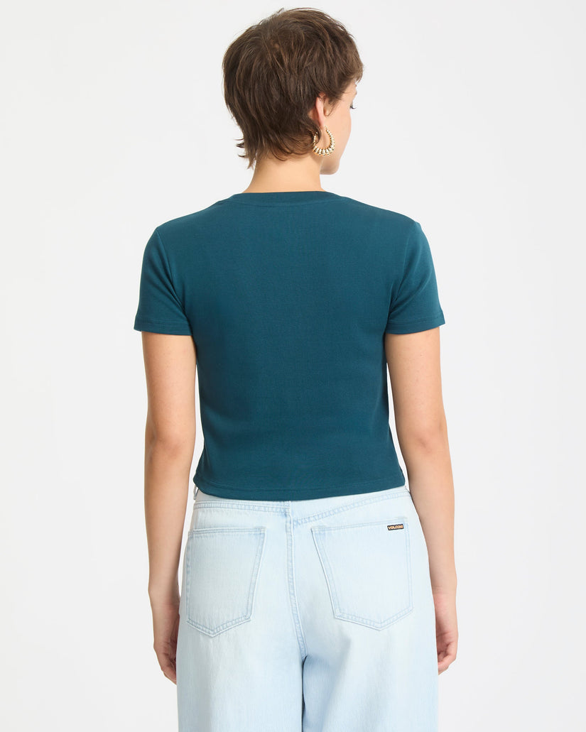 Volcomstone Tight Crop T-Shirt - Emerald Green