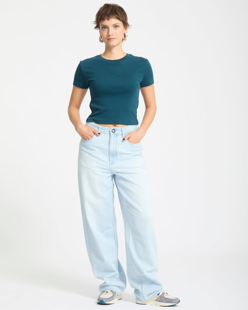 Volcomstone Tight Crop T-Shirt - Emerald Green